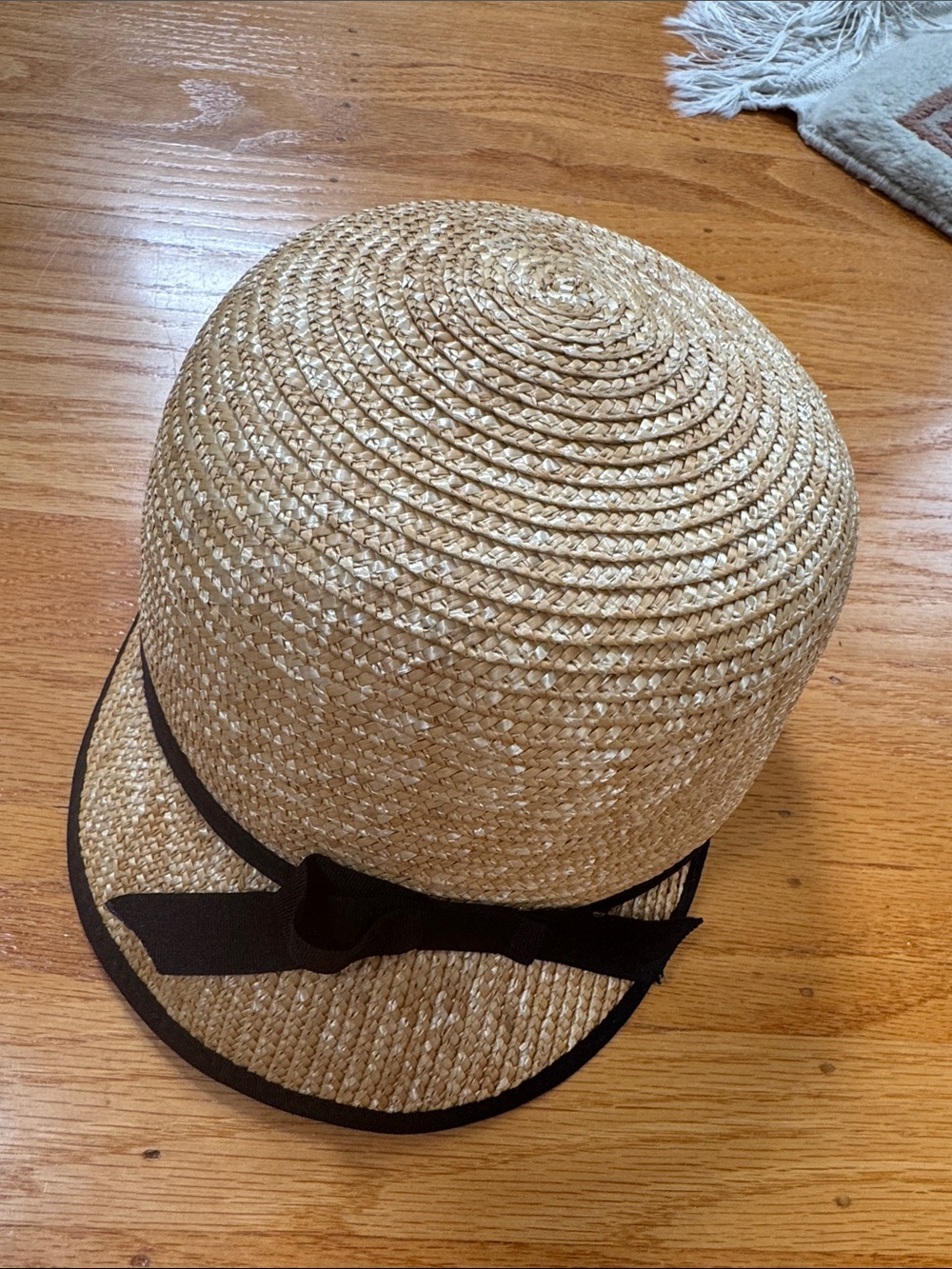 Straw Sun Visor Hat with Black Ribbon urban outfitters